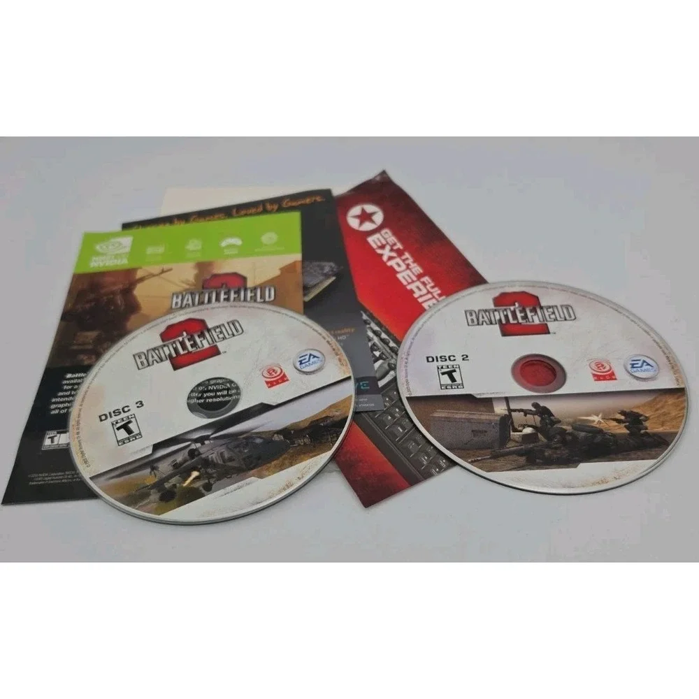 Battlefield 2 PC 2005 EA Games Case and Disks 2 & 3 Only No Disk 1 Included
